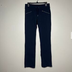 ATHLETA Women's Size Small Navy Joggers Zip Pockets Tapered Leg Stretch Material